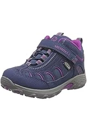 Merrell Chameleon Mid A/C WT - Botas de Senderismo para niñas, Color Azul (Navy/Purple), Talla 29