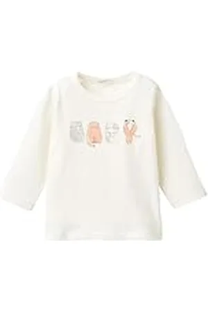 Benetton Camiseta M/L 3ATNA 1055, Color Blanco, 68 cm para Bebés