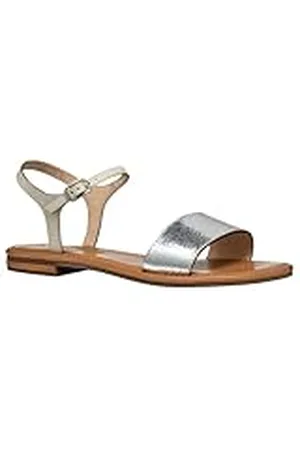 Geox D Sozy S J, Sandalia Deslizante Mujer, Silver/Papyrus, 41 EU