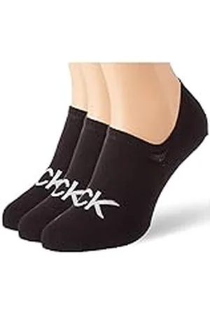 Calvin Klein Logo High Cut Footie 3 Pack, Negro , Talla única (Pack de 3) para Hombre