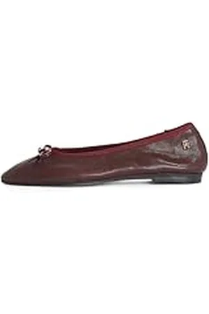 Tommy Hilfiger Bailarinas Mujer Soft Leather con lazo, Rojo , 40