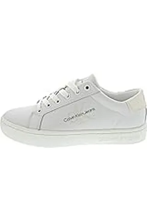 Calvin Klein Jeans Mujer Sneaker con Suela Cupsole Classic Laceup Zapatillas, Blanco (Bright White/Creamy White), 39
