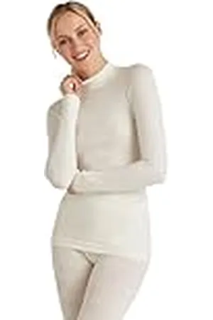 Falke Wool-Tech High Neck W L/S SH Lana Hilo Funcional Secado rápido Calida 1 Pieza, Capa de Base Superior Mujer, , L