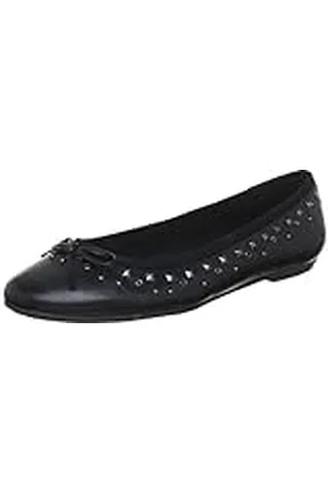 QS by s.Oliver Casual - Bailarinas de Cuero Mujer, Color Negro, Talla 41