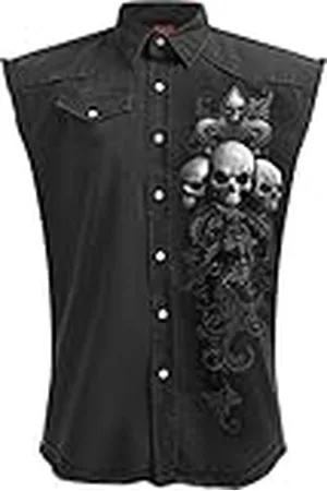 Spiral Skull Scroll - Chaleco Lavado a la Piedra - - L