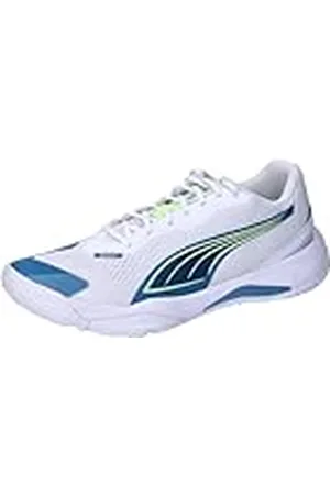 PUMA SOLARSTRIKE III, Indoor Court Shoe, White-Blue Horizon, 37.5 EU