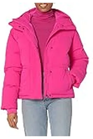 Amazon Chaqueta Acolchada Corta con Capucha y Cintura Ajustada (Disponible en Talla Grande) Mujer, , XS