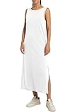 Replay Vestido de algodón Mujer, Blanco (White 001), S