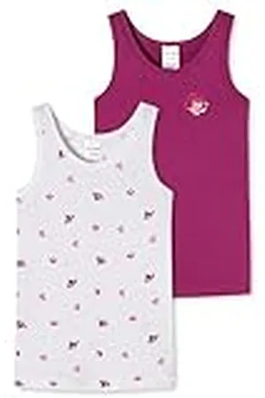 Schiesser 2 Unidades de Camiseta Interior 100% algodón orgánico – Acanalado Fino, , 92 cm para Niñas