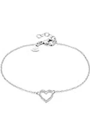 Tamaris Pulsera con colgante de corazón - Amazon Exclusive, 21 cm, Acero inoxidable, Circonita cúbica