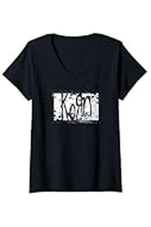 Korn Mujer Gritty Logo Camiseta Cuello V Camiseta Cuello V