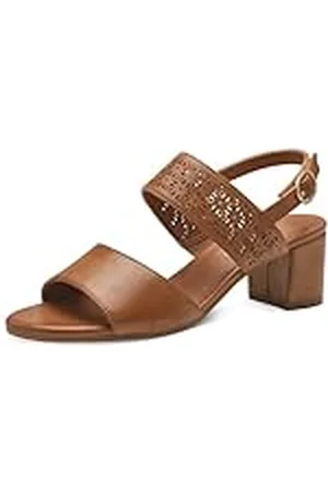 Jana Softline 8-28368-42 300 Tan Absatzsandale Komfortable Mehrweite Alltagsschuh Festlich Elegant, Sandalia con talón Mujer, , 39 EU Ancho