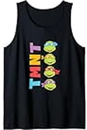 Teenage Mutant Ninja Turtles Tratamiento de color de texto Tmnt con cuatro caras ninja Camiseta sin Mangas