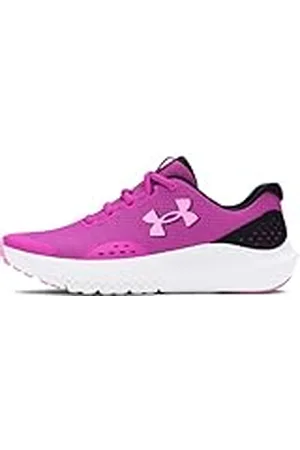 Under Armour UA GGS Surge 4 Deportivas de niña con Malla Transpirable, Zapatillas de Entrenamiento y para educación física, Color Magenta vívido/Negro/Rosa Estelar