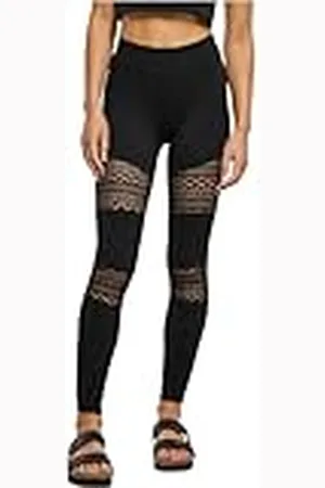 Urban classics Leggings de Encaje de Crochet para Mujer Pantalones, , XS