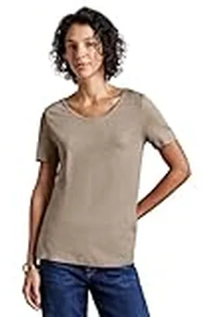 Street one A322897 Camiseta básica en Color Liso, Safari Beige, 44 para Mujer