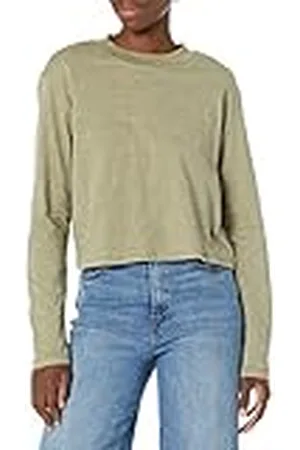 THE DROP Camiseta para Mujer, Ravi Corta de Manga Larga con Cuello Redondo, , 5XL Grande