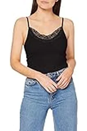 VERO MODA Vminge Lace Singlet Ga Noos Blusas, Black, L para Mujer