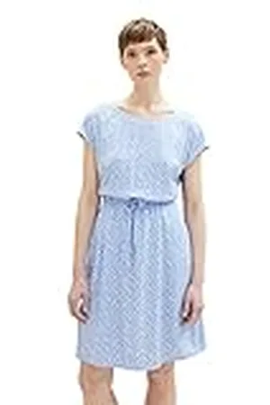 TOM TAILOR 1032242 Vestido, 32107-Estampado de Flores Azules claras, M para Mujer