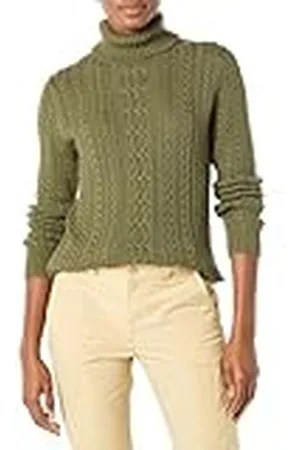 Amazon Jersey de Cuello Vuelto y Punto Cable de Tipo Pescador (Disponible en Tallas Grandes) Mujer, , 5XL Grande
