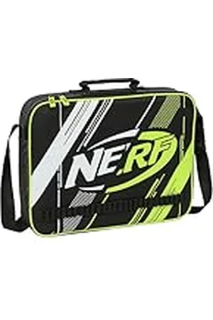 Safta M385b, NERF Get Ready-Cartera Extraescolares, Maletín Portatodo, Bandolera, Cómoda y Versátil, Calidad y Resistencia, 38x6x28 cm, Color Unisex niños, Estándar