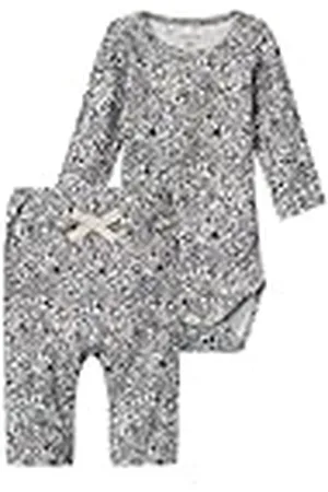 NAME IT Nbfsobia LS Set Conjunto de Body y Pantalones, Peyote Melange, 2 Mes para Bebés