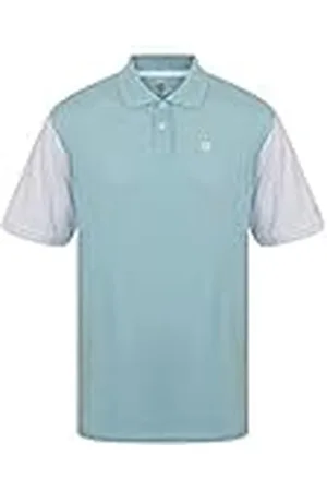 Island Green Golf IGTS1646 - Polo de algodón para Hombre, Manga Contraste, Color cerúleo, 2XL