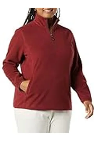 Amazon Chaqueta de Forro Polar con Cremallera de un Cuarto, Manga Larga y Ajuste Clásico (Disponible en Tallas Grandes) Mujer, , 6XL Grande