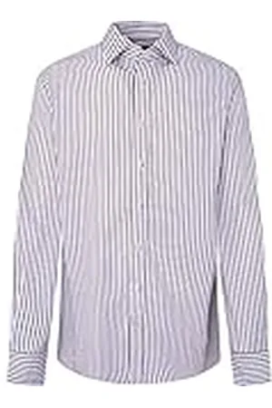 Hackett Burdeux Poplin Stripe, Camiseta Hombre, Blanco/Burdeos, XL