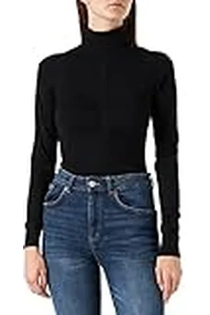 Morgan Jersey manga larga con detalle plisado Negro S