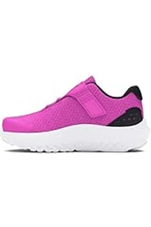 Under Armour UA GINF Surge 4 AC Zapatillas para correr con malla transpirable para niña, deportivas de niña para educación física, color magenta vívido/negro/rosa estelar