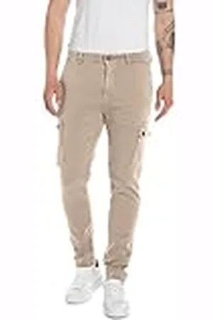 Replay Pantalón cargo de hombre Hyperflex con elástico, gris , 30W / 32L