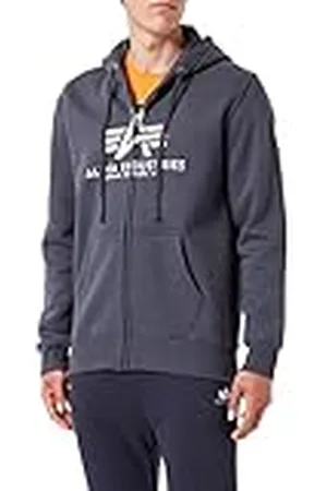 Alpha Industries Basic Zip Sudadera, Gris (Greyblack-136), M para Hombre