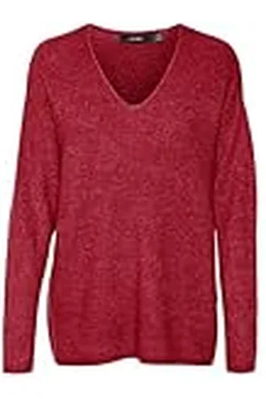 VERO MODA Vmcrewlefile Ls V-neck Blouse Noos Suéter, , S Mujer