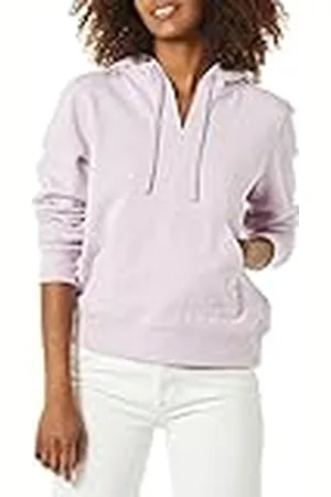 Amazon Sudadera con Capucha y Cuello en Pico Abierto, de Manga Larga y Corte Clásico Mujer, , XS