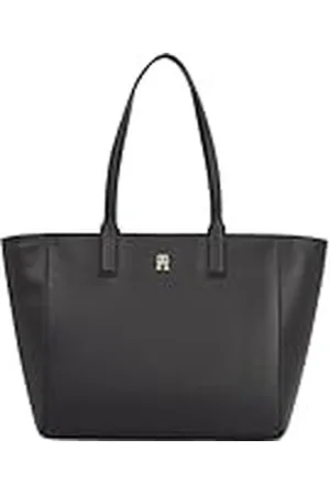 Tommy Hilfiger Bolso Tote Mujer Soft Logo con cremallera, Negro (Black), Talla Única
