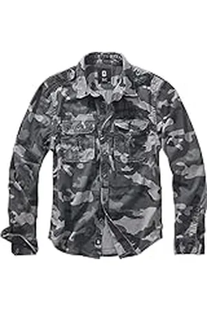 Brandit Vintage Shirt Long Sleeve, color: grey camo, size: 4XL