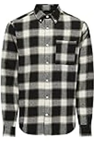 Only & Sons Onsral LS Slim Check Shirt Camisa Casual, Kangaroo, XS Hombres