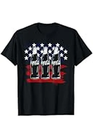 Coca-Cola Botellas de Coca Cola con la bandera de EE. UU Camiseta