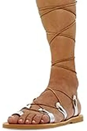 Emmanuela Handcrafted For You Emmanuela Sandalias altas de cuero en estilo griego antiguo, Sandalias de gladiador hechas a mano, Zapatos de verano, Sandalias con cordones , 37 EU