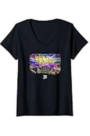 Back To The Future Mujer 40th Anniversary Time Machine POV Camiseta Cuello V