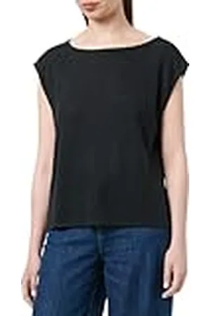 VILA Vifiara Boat Neck S/S Knot Top Blusa de Manga Corta, , S Mujeres