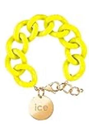 Ice-Watch ICE Jewellery, Chain bracelet, Flashy yellow, Gold, Pulsera de malla amarilla XL para mujer con medalla de oro (020924)
