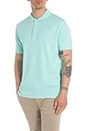 Replay Polo de algodón de manga corta para hombre, turquesa (Caribe Turquoise 584), M