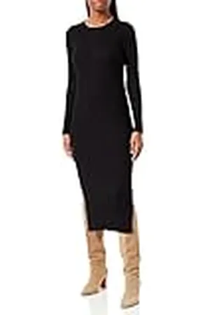 VERO MODA Vmglory Rib LS O-Cuello Calf Vestido Ga Noos, , S para Mujer