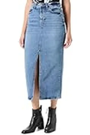 VILA Vijaf HW Midi Skirt-Noos Falda Vaquera, , 44 Mujeres