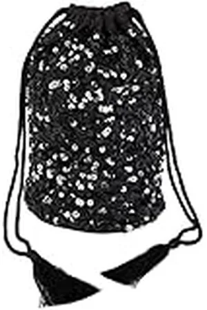 Maya Deluxe Mujer, Lentejuelas para Damas de Honor, Bolsa de Monedas con cordón Brillante para Fiesta de graduación de Noche, Acoplamiento, Black, One Size