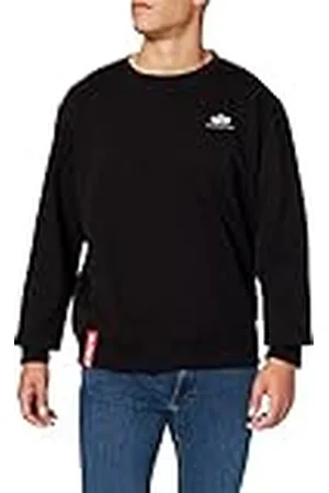 Alpha Industries Basic Small Logo Sudadera, Negro (Black-03), L para Hombre