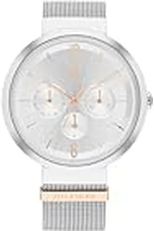 Tommy Hilfiger Reloj Analógico de Cuarzo Multifunción para Mujer con Correa de Malla de Acero Inoxidable Plateada - 1782537