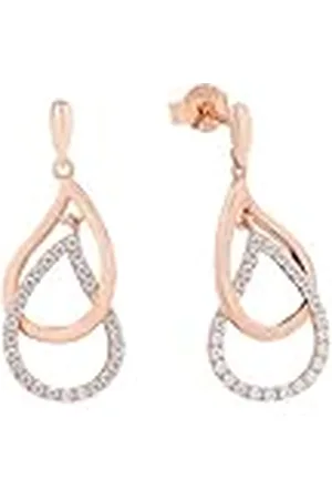 Amor Pendientes Pendientes de mujer de plata de ley 925, con sintetizador de circonitas cúbicas, 2,7 cm, color , Se entrega en caja de regalo de joyería